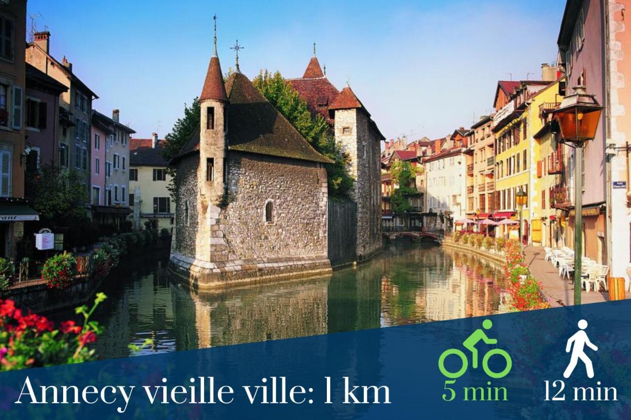 Homey Montaigne - New - A 1 Min A Pied Du Lac D'Annecy - 2 Balcons Prives - Appartement Avec 2 Chambres - Stationnement Gratuit Toute L'Annee Sauf En Ete - Juin A Aout Exterior photo