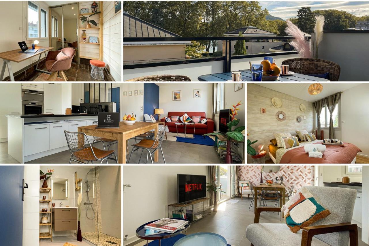 Homey Montaigne - New - A 1 Min A Pied Du Lac D'Annecy - 2 Balcons Prives - Appartement Avec 2 Chambres - Stationnement Gratuit Toute L'Annee Sauf En Ete - Juin A Aout Exterior photo